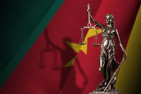 Premium Photo Cameroon Flag With Statue Of Lady Justice And Judicial