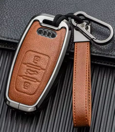 Audi Customizable Key Fob Cover With Keychain Leather Full Protection ...