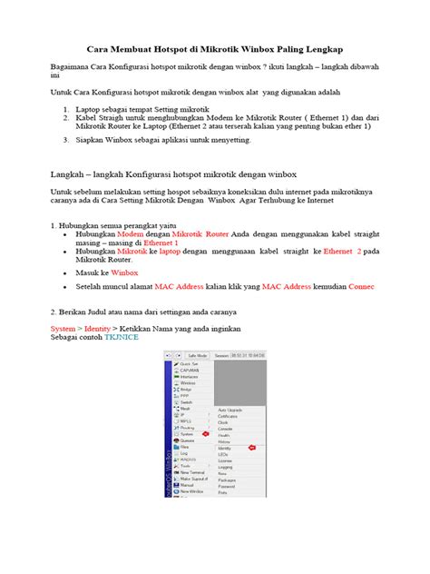 0000 Cara Membuat Hotspot Di Mikrotik Winbox Paling Lengkap Pdf