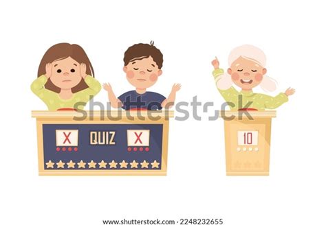 Kids Playing Quiz Game Mind Sport Stock Vector (Royalty Free ...