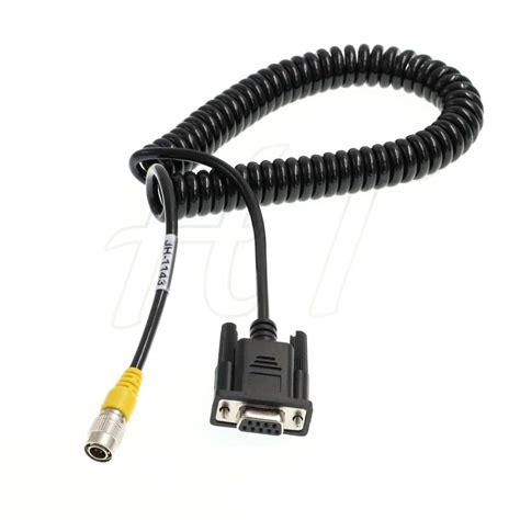 Buy Total Station Coiled Data Cable Hirose 6 Pin To RS 232 DB9 Serial