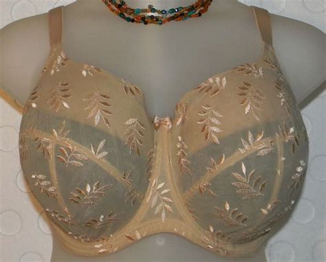 Panache SuperBra Tango II Balconette Bra M US Nude Mesh Unlined