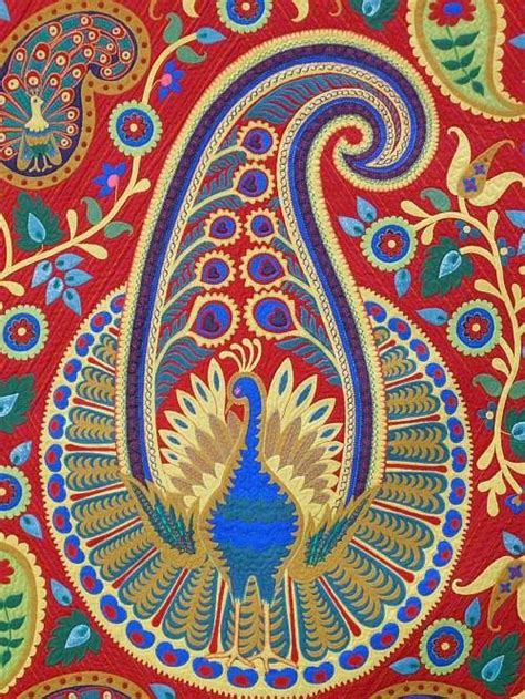 Paisley Peacock Quilt Detail Pat Holly Paisley Art Paisley Design Paisley Pattern Peacock