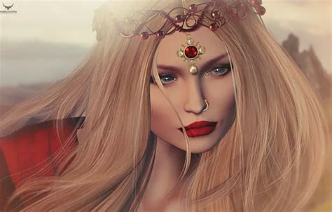 Wallpaper girl hair blonde for mobile and desktop section рендеринг resolution 2048x1265