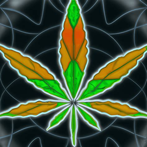 Stain Glass Cannabis Leaf Art · Creative Fabrica