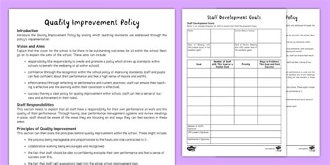 Quality Improvement Template Teacher Made