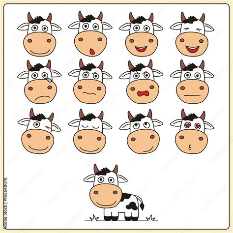 Cartoon Cow Head Funny