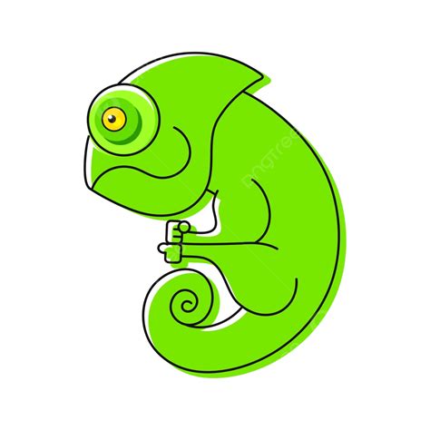 Chameleon Icon Cartoon Illustration Of Walking Chameleon Floral Graphic