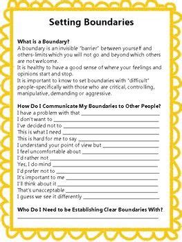 Personal Boundaries Setting Boundaries With Family Worksheet – Kidsworksheetfun