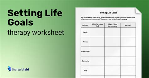 Goal Setting Worksheet Therapist Aid Worksheets | Hot Sex Picture