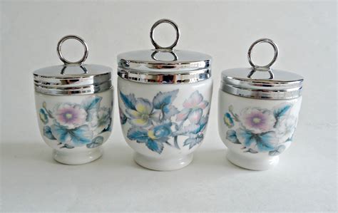 3 Egg Coddlers Large And Two Small Royal Worchester Vintage Coddler By Treasurecoveally On Etsy