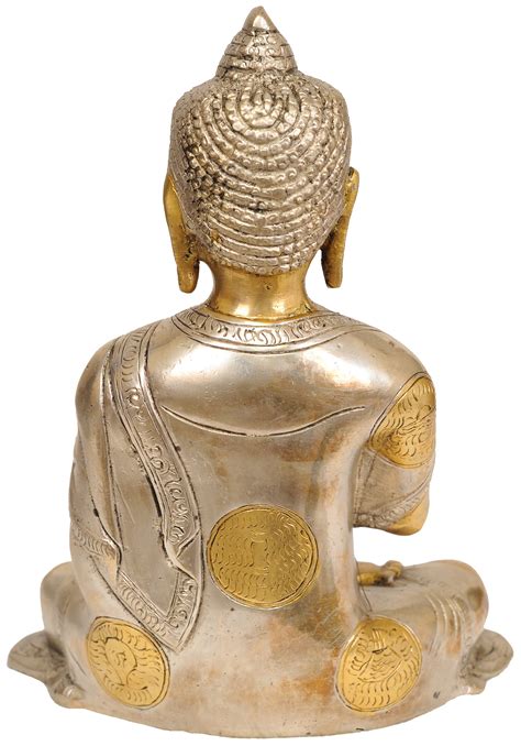 8" The Resplendent Buddha, His Hand In Vitarka Mudra In Brass ...