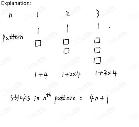 Solved What Is The Rule For The Number Of Sticks In The N Th Pattern