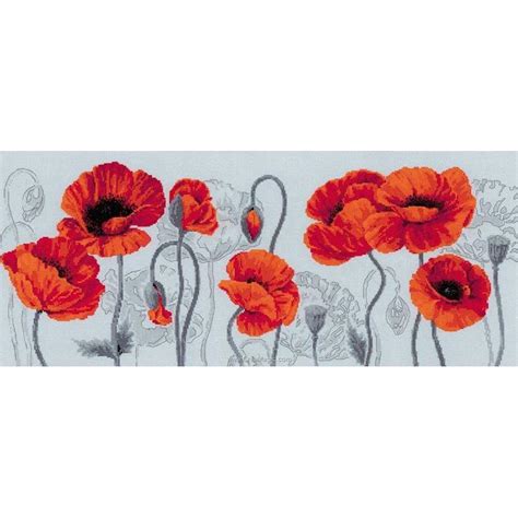 Kit Broderie Point Compt Coquelicots Carlates R De Riolis