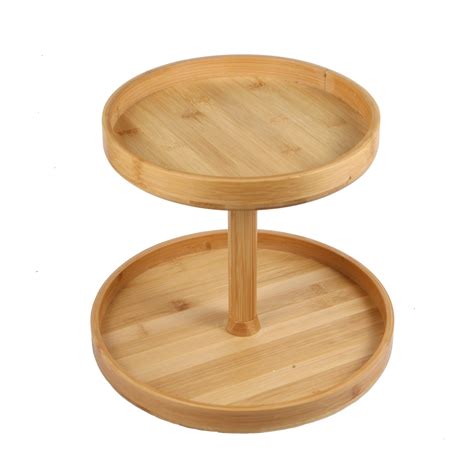 2 Tier Lazy Susan Organizer Bamboo Lazy Susan For Table Pantry Lazy