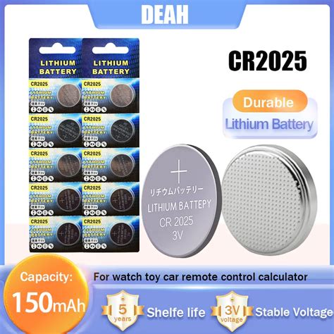 5 20pcs CR2025 CR 2025 3V Lithium Battery DL2025 BR2025 KCR2025 For Car