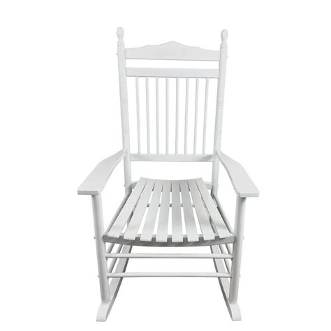 White Wood Outdoor Rocking Chair Balcony Porch Adult Rocking Chair ...