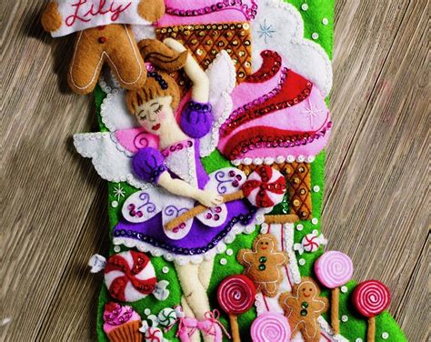 Bucilla Sugarland Fairy Felt Christmas Stocking Kit Sugar Plum