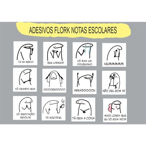 35 Adesivos Notas Escolares Flork Shopee Brasil