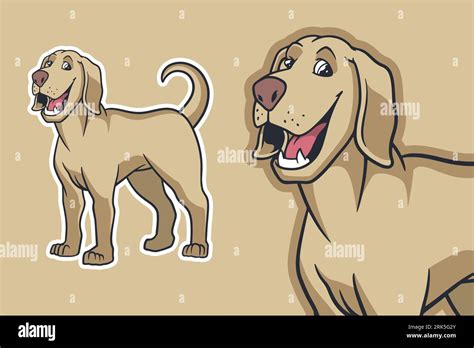 Labrador Retriever Dog Vector Illustration Cartoon Style Stock Vector