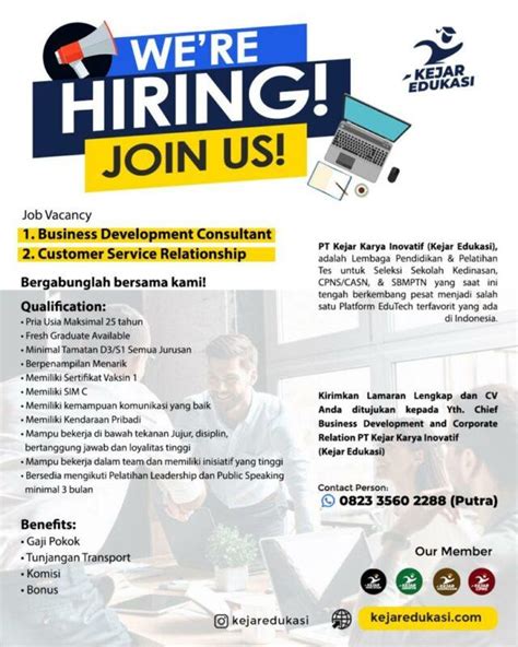 Lowongan Kerja Business Development Consultant Customer Service