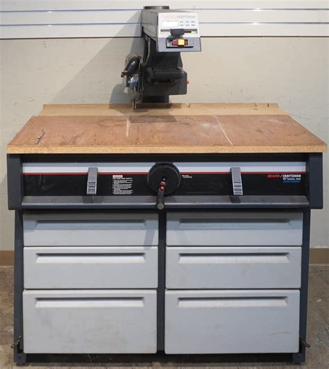 Lot Sears Craftsman 10 Electronic Radial Saw Table Overall 57 X 44 X 28 1 2 In 144 8 X