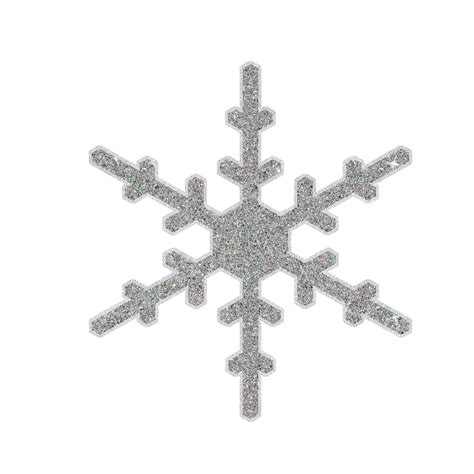 Silver Diamond Glitter Snowflake Sticker Png