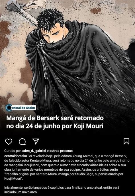 Mang De Berserk Ser Retomado No Dia De Junho Por Koji Mouri Var O