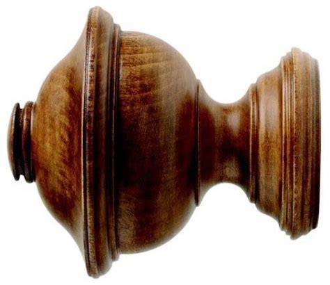 Kirsch 2 Inch Wood Trends Chaucer Finial Curtain Rods By Drapery