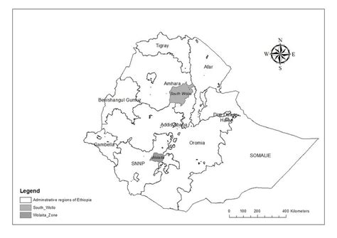 Two Study Areas South Wollo Zone And Wolaita Zone Map By Dr Tafesse