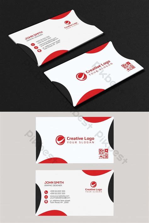 Black And Red Business Card Template | PSD Free Download - Pikbest