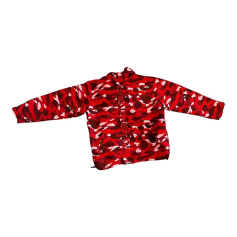 Bape Red Camo Snowboarding Jacket Authentic Size L Depop