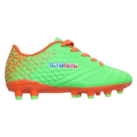 First Sport Football Boots Jnr SA221109 Green Orange Sports