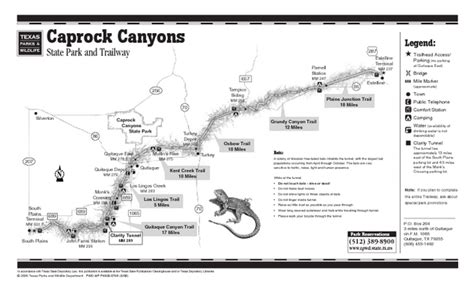 Caprock Canyon Texas State Park Trail Map - Caprock Canyon Texas • mappery