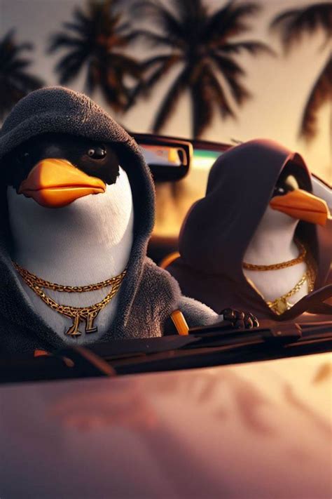 Penguin with Hoodies in Their Car Wallpaper