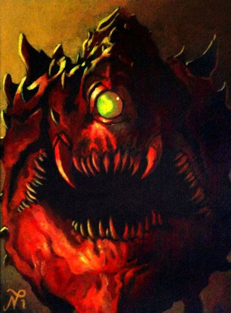 Doom Cacodemon Painting By Xous On Deviantart Doom Doom Demons