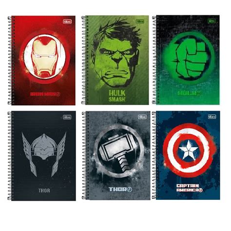 Caderno Colegial X Fls Avengers Marvel Tilibra Papemix