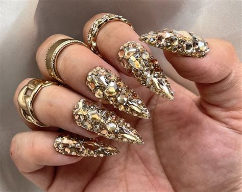 Reign Gold Chrome Press On Nails Elegant Press On Nails Etsy