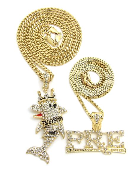 New Ice Bling Young Dolph Pre And Dolphin Chain Set Ebay