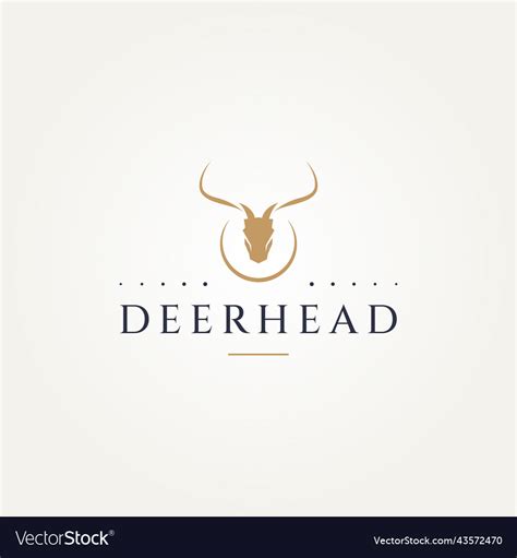 Elegant Golden Deer Head Icon Logo Design Vector Image