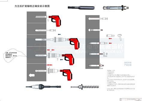 后扩底锚栓安装正确施工工艺 北京中昊力王锚固技术有限公司 膨胀螺栓 自切底 后扩底 重型机械锚栓