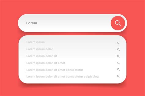 Search Bar With Suggestions For UI UX Design And Web Site Search