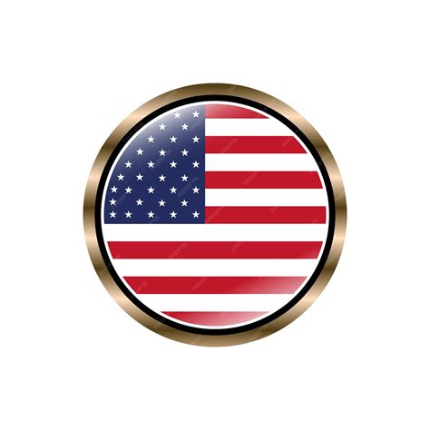 Premium Vector United States Flag Circle Button Vector Template