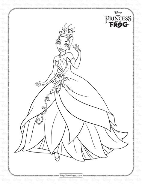 tiana princess and the frog coloring pages 1