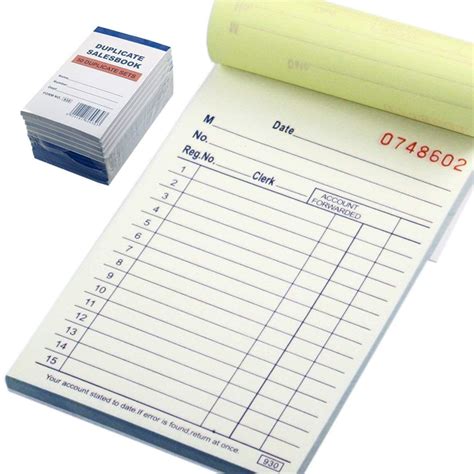 Pack Of Carbonless X Page Duplicate Books Invoice Receipt Lined