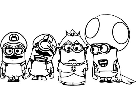 Coloriage Super Mario Minions Télécharger Et Imprimer Gratuit Sur Coloriageenfant