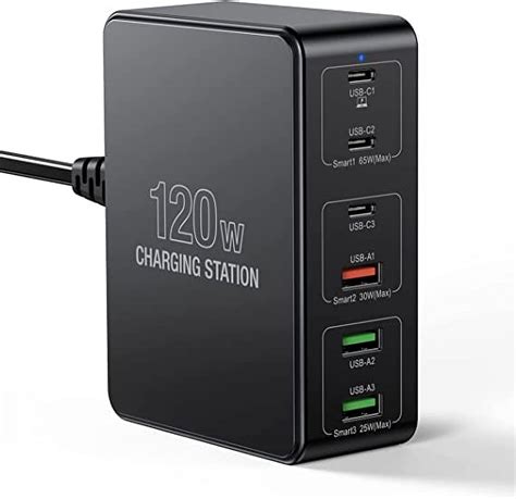 Xteilc Usb C Charging Station 120w Multiport Usb Charging Station Multi Usb Charger Type C