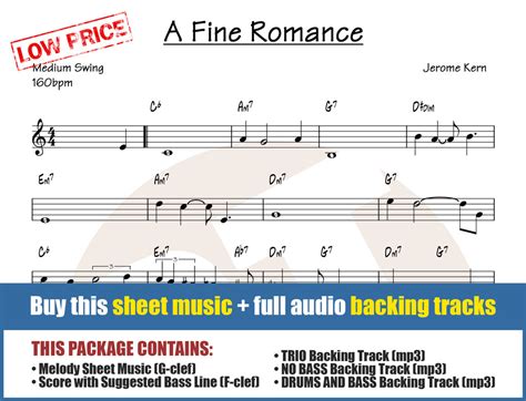 A Fine Romance Jazz Backing Track Bpm Backing Track Center