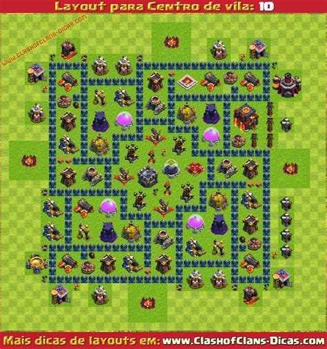 Layouts De Centro De Vila 10 Para Clash Of Clans Clash Of Clans Dicas