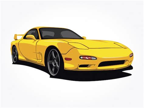 Premium Vector Custom Yellow Car Illustration